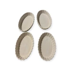 BonJour Oval Ovenware Off White Porcelain Creme Brulee Dishes Set of 4